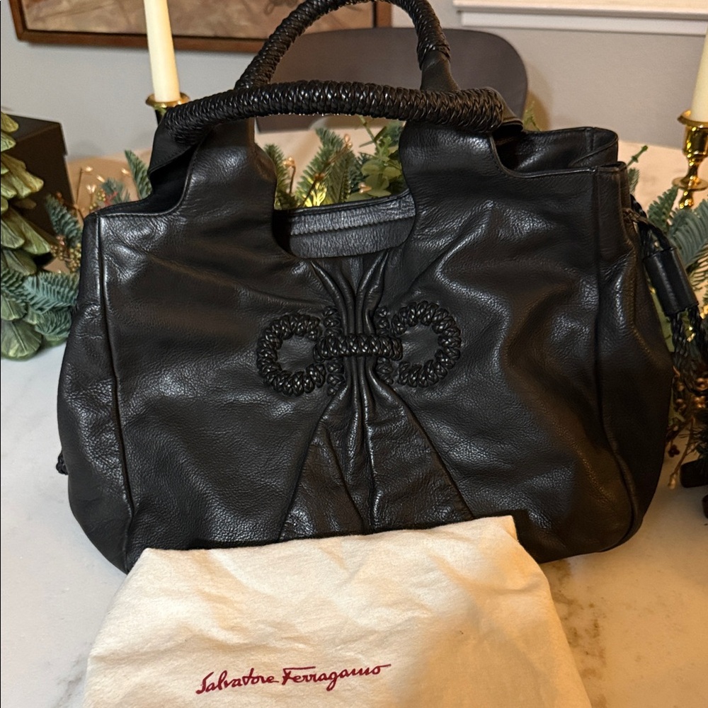 Salvatore Ferragamo Hobo Black Leather.